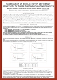 Etude comparative de la sensibilité aux facteurs II, V, VII et X de STA®-NeoPTimal